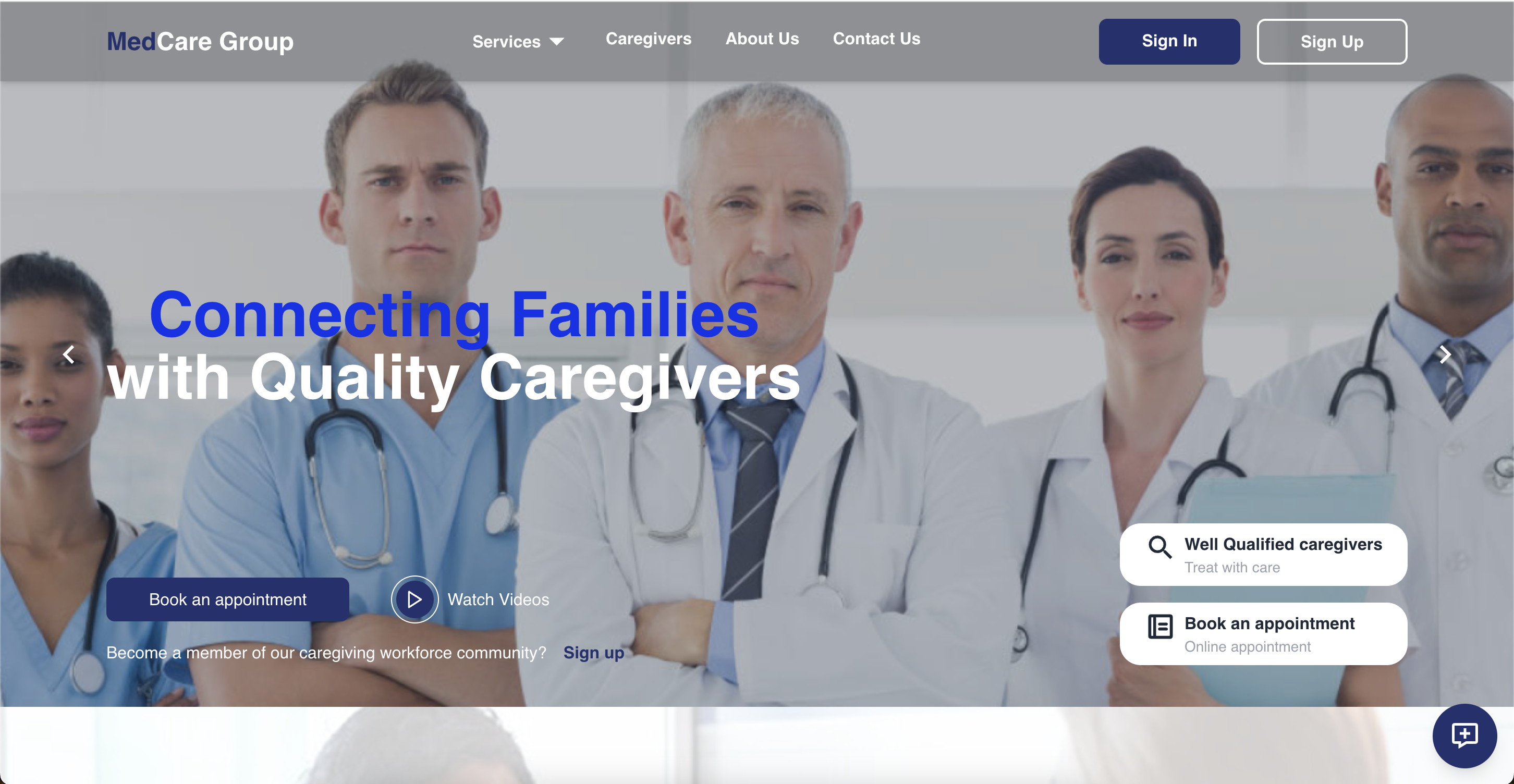 Connect Caregivers Website